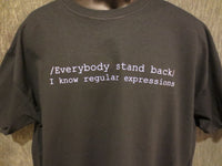 Thumbnail for Everybody Stand Back: I Know Regular Expressions Tshirt: Black With White Print - TshirtNow.net - 2