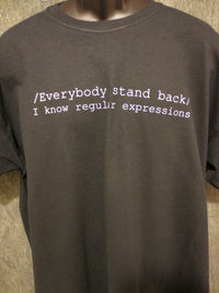 Thumbnail for Everybody Stand Back: I Know Regular Expressions Tshirt: Black With White Print - TshirtNow.net - 3
