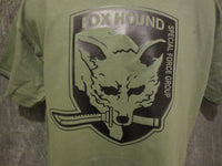 Thumbnail for Metal Gear Solid Fox Hound Special Force Group Tshirt: Military Army O.D. Green With Black  Print - TshirtNow.net - 4