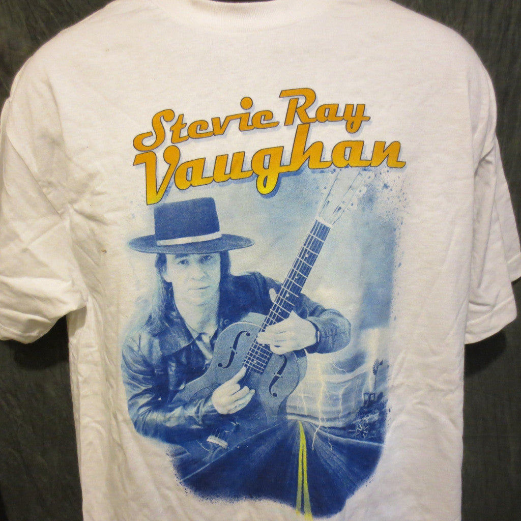 Stevie Ray Vaughan Adult White Size L Large Tshirt - TshirtNow.net - 3