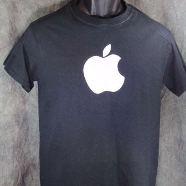 Apple Logo Tshirt Black With White Print - TshirtNow.net - 3