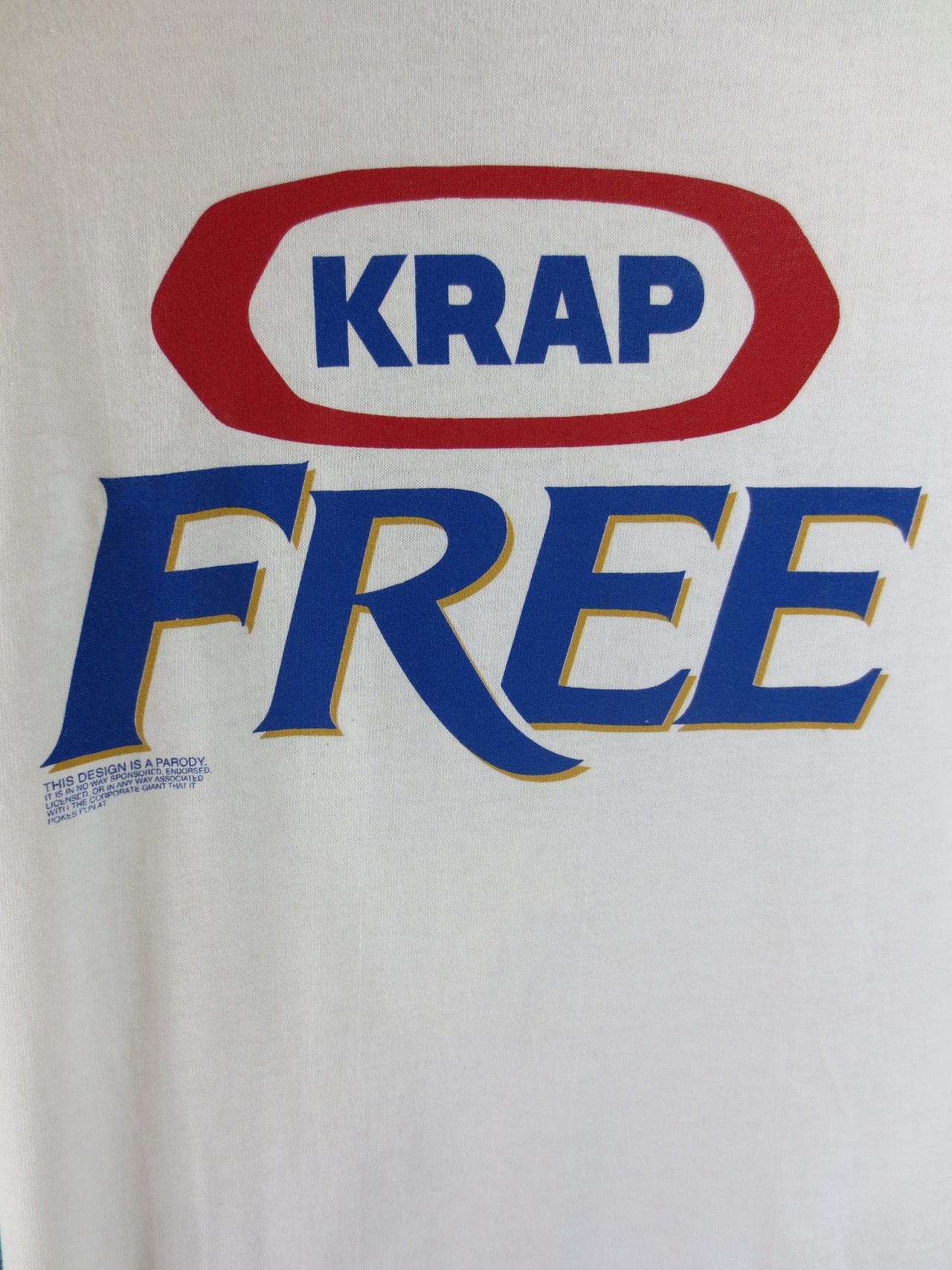 Krap Free Adult White Size L Large Tshirt - TshirtNow.net - 3