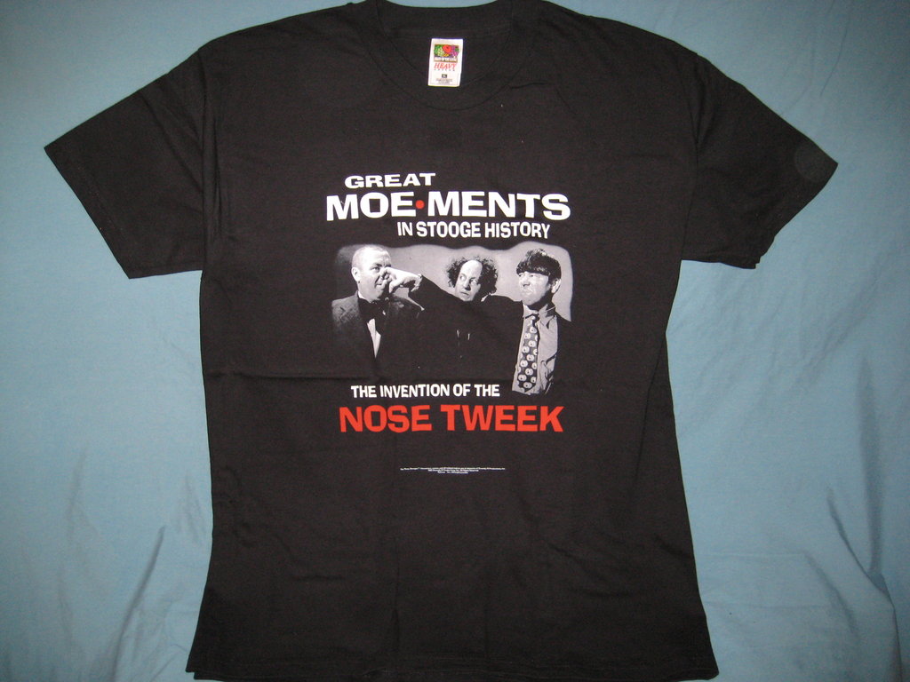 Three Stooges Nose Tweek Adult Black Size XL Extra Large Tshirt - TshirtNow.net - 1