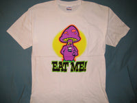 Thumbnail for Mushroom 'Eat Me' **Glows In The Dark** Adult White Size XL Extra Large Tshirt - TshirtNow.net - 1