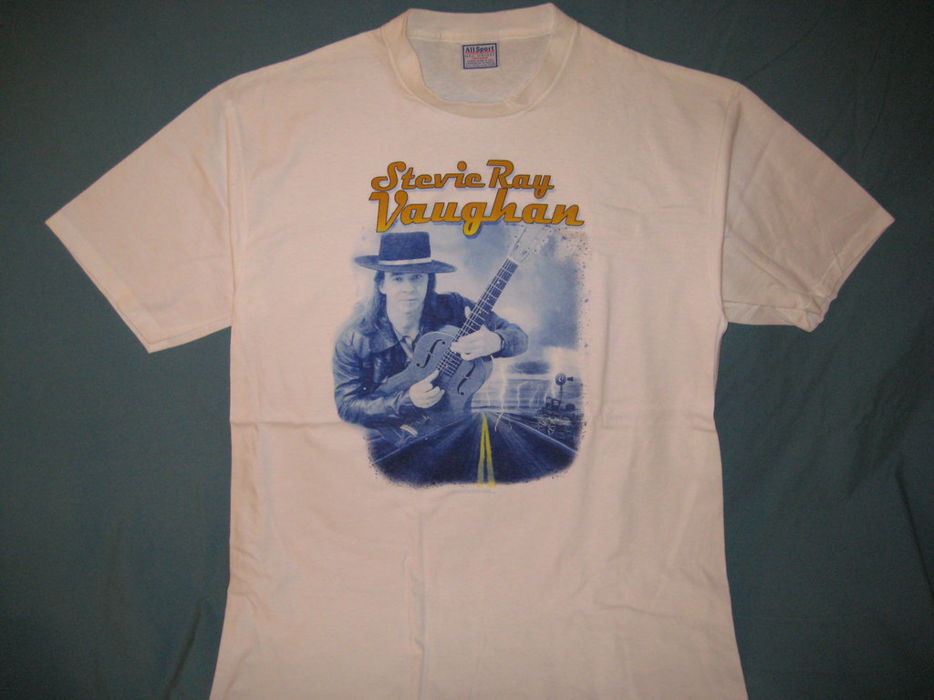 Stevie Ray Vaughan Adult White Size L Large Tshirt - TshirtNow.net - 1
