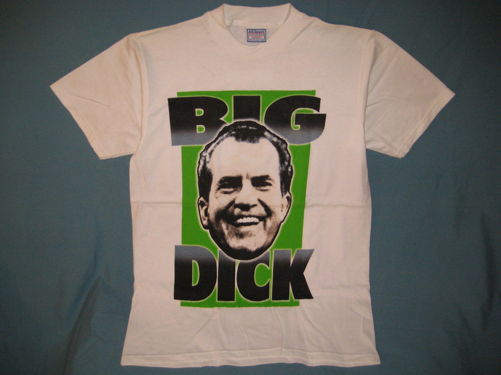 Big Dick Richard Nixon Adult White Size M Medium Tshirt - TshirtNow.net - 1