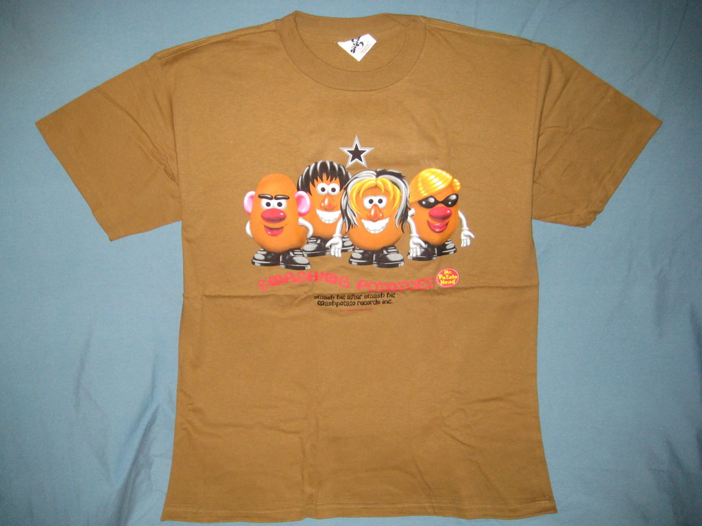 Mr. Potato Head Smashing Potatos Adult Brown Size L Large Tshirt - TshirtNow.net - 1