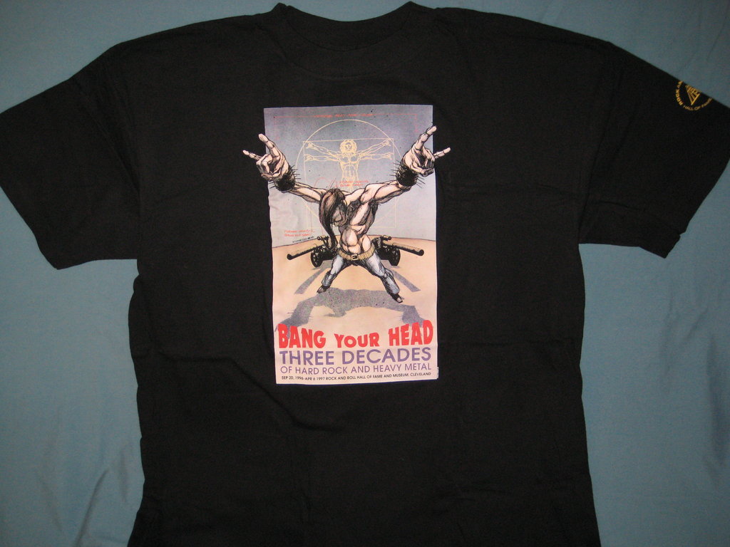Rock and Roll Hall of Fame Bang Your Head Adult Black Size XL Extra Large Tshirt - TshirtNow.net - 1