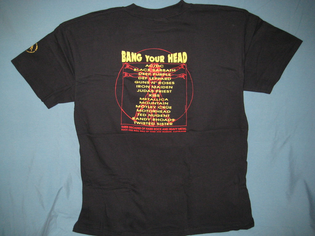 Rock and Roll Hall of Fame Bang Your Head Adult Black Size XL Extra Large Tshirt - TshirtNow.net - 6