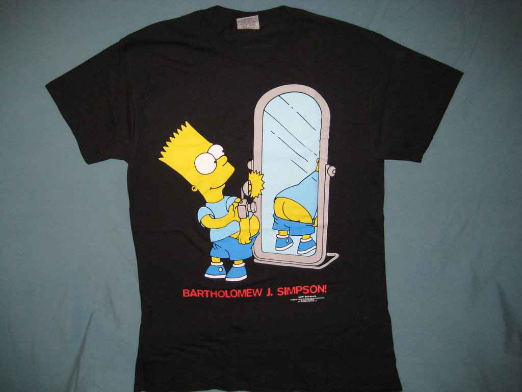 The Simpsons Bart Simpson Butt Picture Black Tshirt Size M - TshirtNow.net