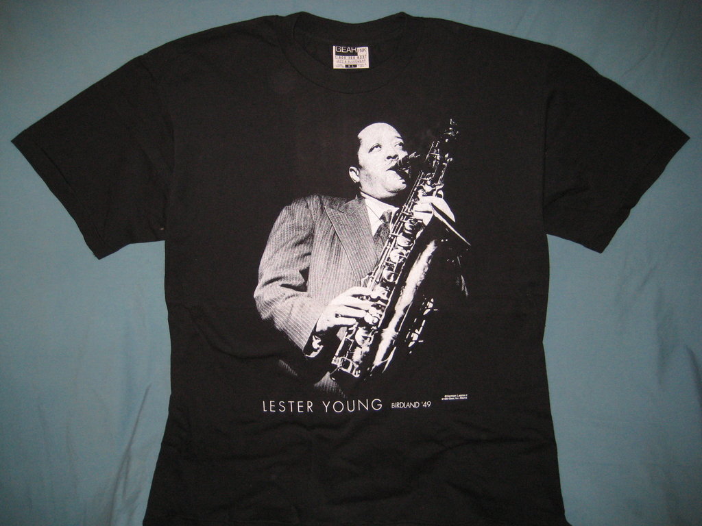 Jazz Lester Young Black Tshirt Size XL - TshirtNow.net