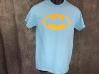 Thumbnail for Batman One Color Classic Logo on Carolina Blue Tshirt - TshirtNow.net - 1