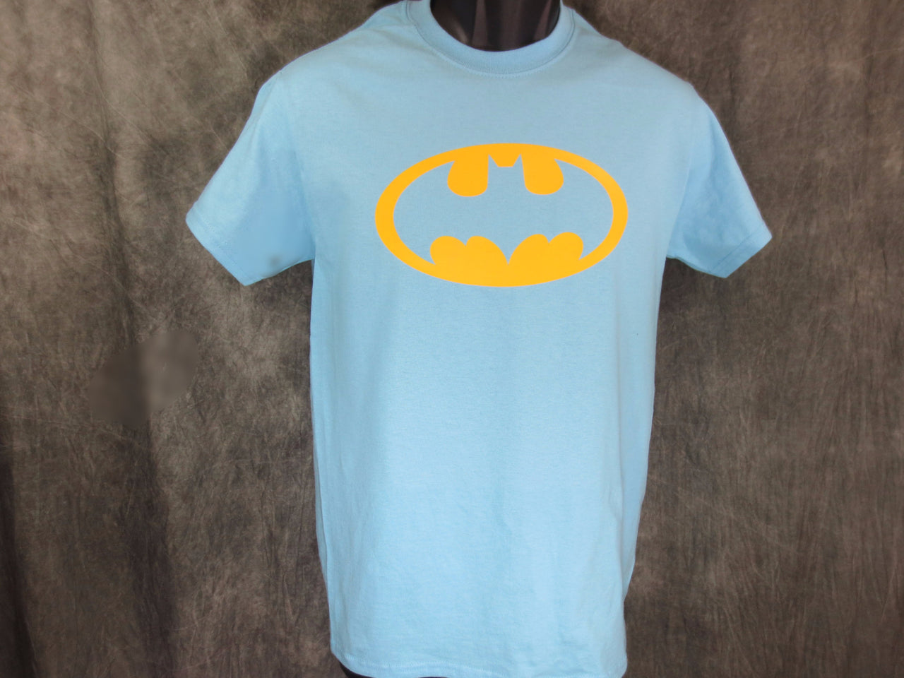 Batman One Color Classic Logo on Carolina Blue Tshirt - TshirtNow.net - 2