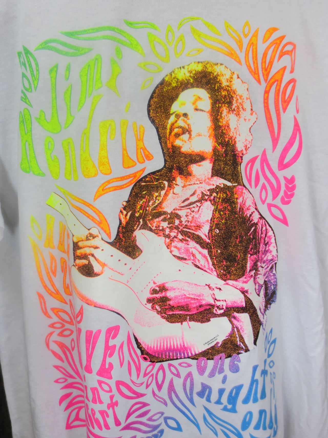 Jimi Hendrix Neon One Night White tshirt - TshirtNow.net - 2