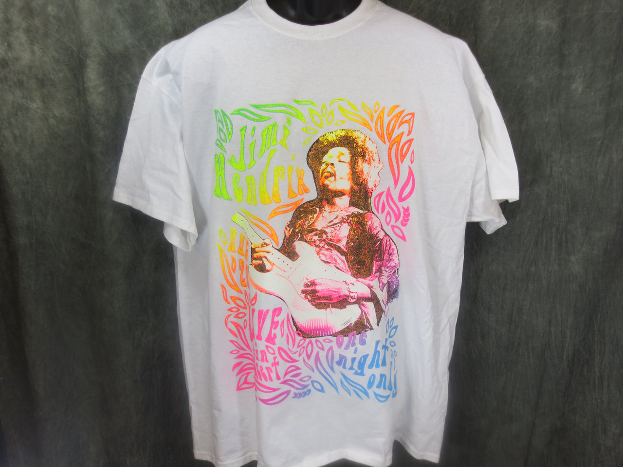 Jimi Hendrix Neon One Night White tshirt - TshirtNow.net - 1