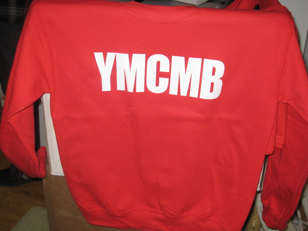 Ymcmb Crewneck Sweatshirt: Red With White Print - TshirtNow.net - 2