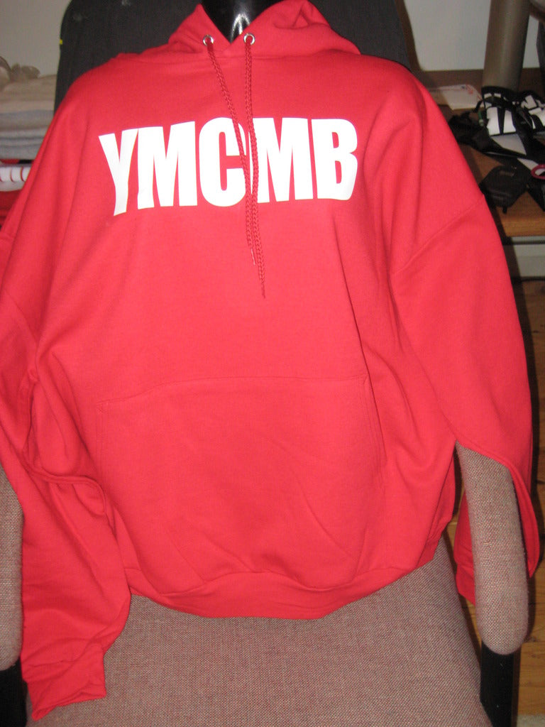 Red YMCMB Hoodie With White Print - TshirtNow.net - 3