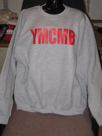 Thumbnail for Ymcmb Crewneck Sweatshirt: Grey With Red Print - TshirtNow.net - 4