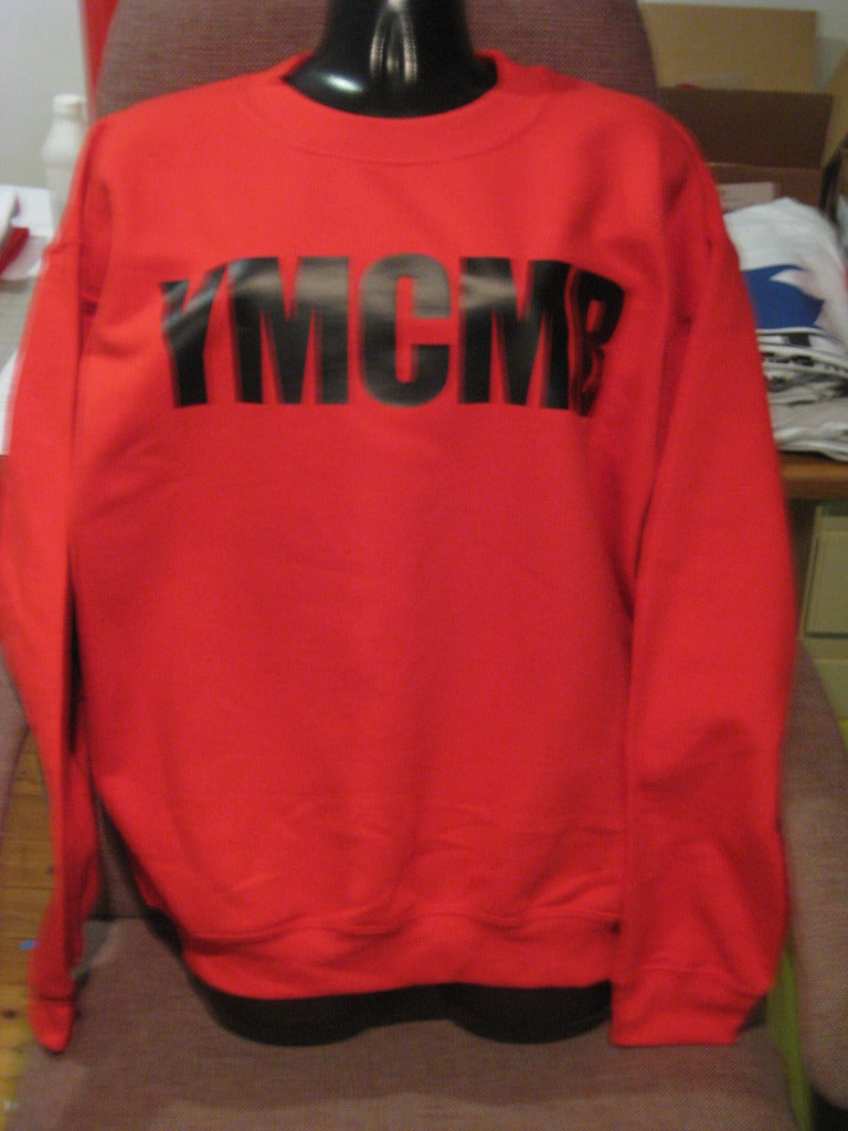 Ymcmb Crewneck Sweatshirt: Red With Black Print - TshirtNow.net - 3