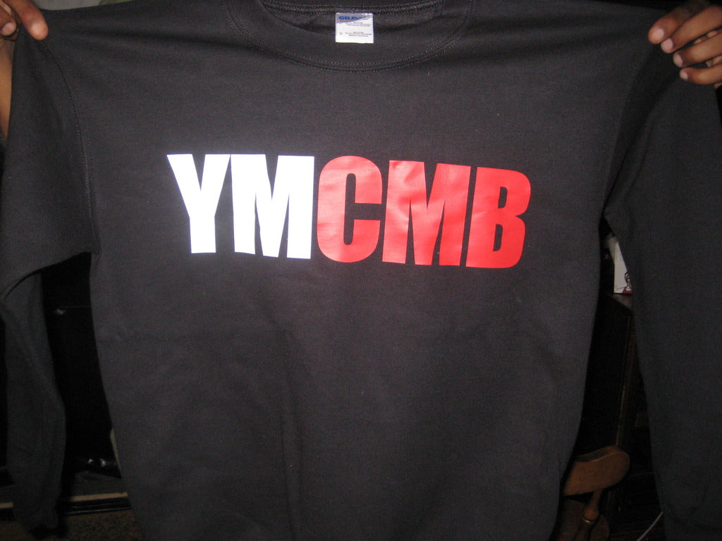 Ymcmb Crewneck Sweatshirt: Black With Oversize Red and White Print - TshirtNow.net - 3