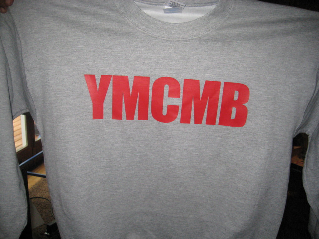 Ymcmb Crewneck Sweatshirt: Grey With Red Print - TshirtNow.net - 3