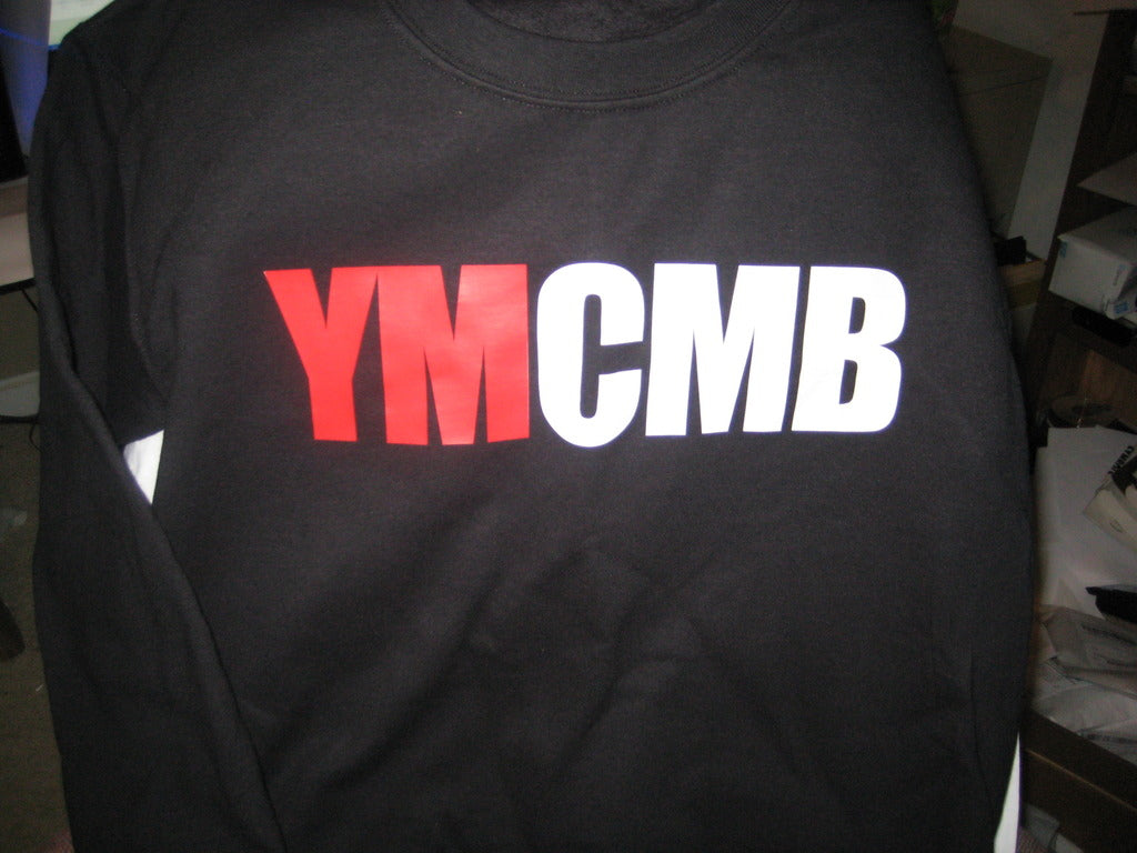 Ymcmb Crewneck Sweatshirt: Black With Oversize Red and White Print - TshirtNow.net - 5