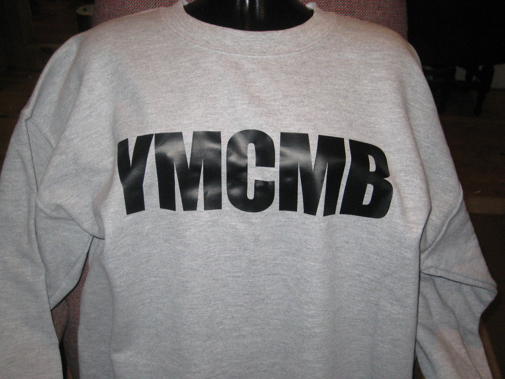 Ymcmb Crewneck Sweatshirt: Grey With Oversize Black Print - TshirtNow.net - 3