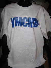 Thumbnail for Ymcmb Tshirt: White With Blue Print - TshirtNow.net - 2