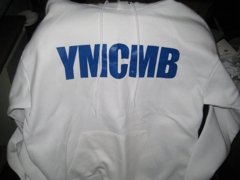 Ymcmb Hoodie: White With Blue Print - TshirtNow.net - 2