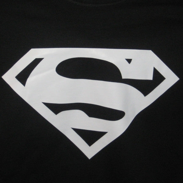 Superman White Classic Plain Logo Black Tshirt - TshirtNow.net - 5