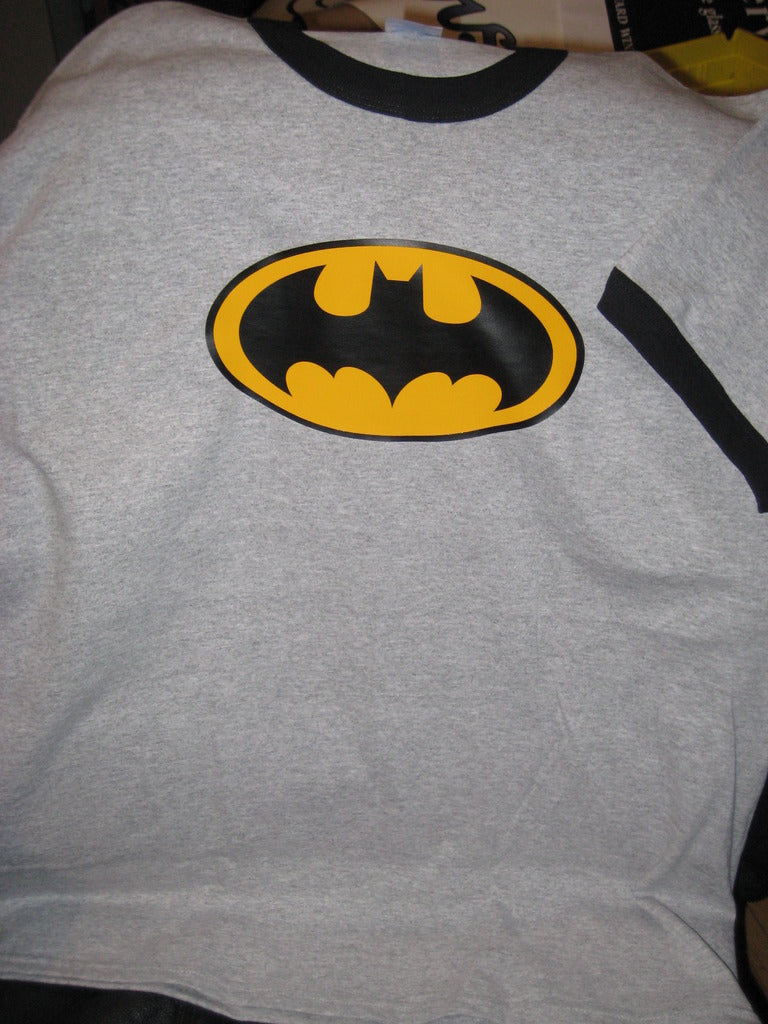 Batman Logo Heather Grey Ringer Tshirt - TshirtNow.net - 3