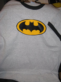 Thumbnail for Batman Logo Heather Grey Ringer Tshirt - TshirtNow.net - 3