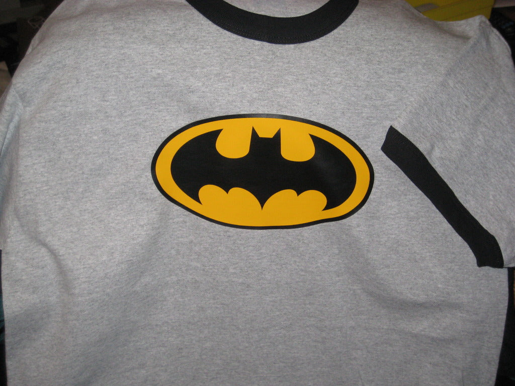 Batman Logo Heather Grey Ringer Tshirt - TshirtNow.net - 2