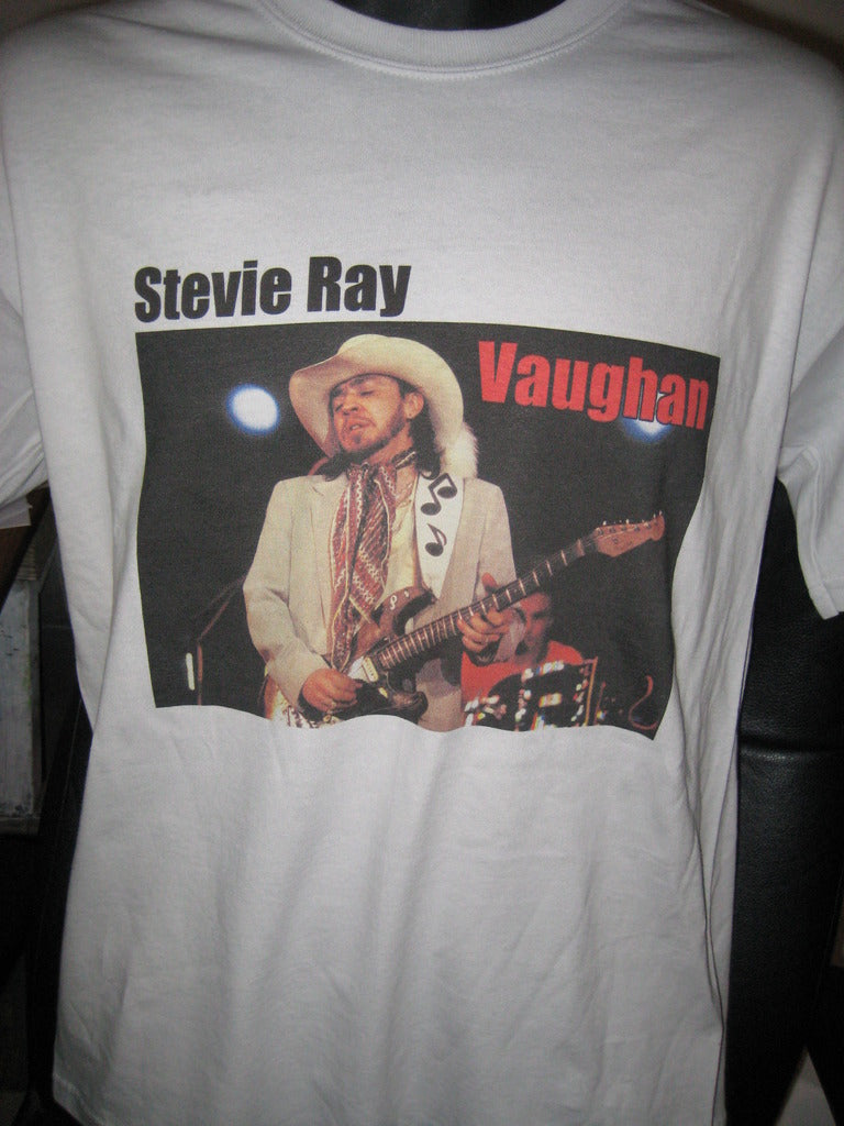 Stevie Ray Vaughan Music Note Guitar Strap Tshirt: Ice Grey Tshirt - TshirtNow.net - 1