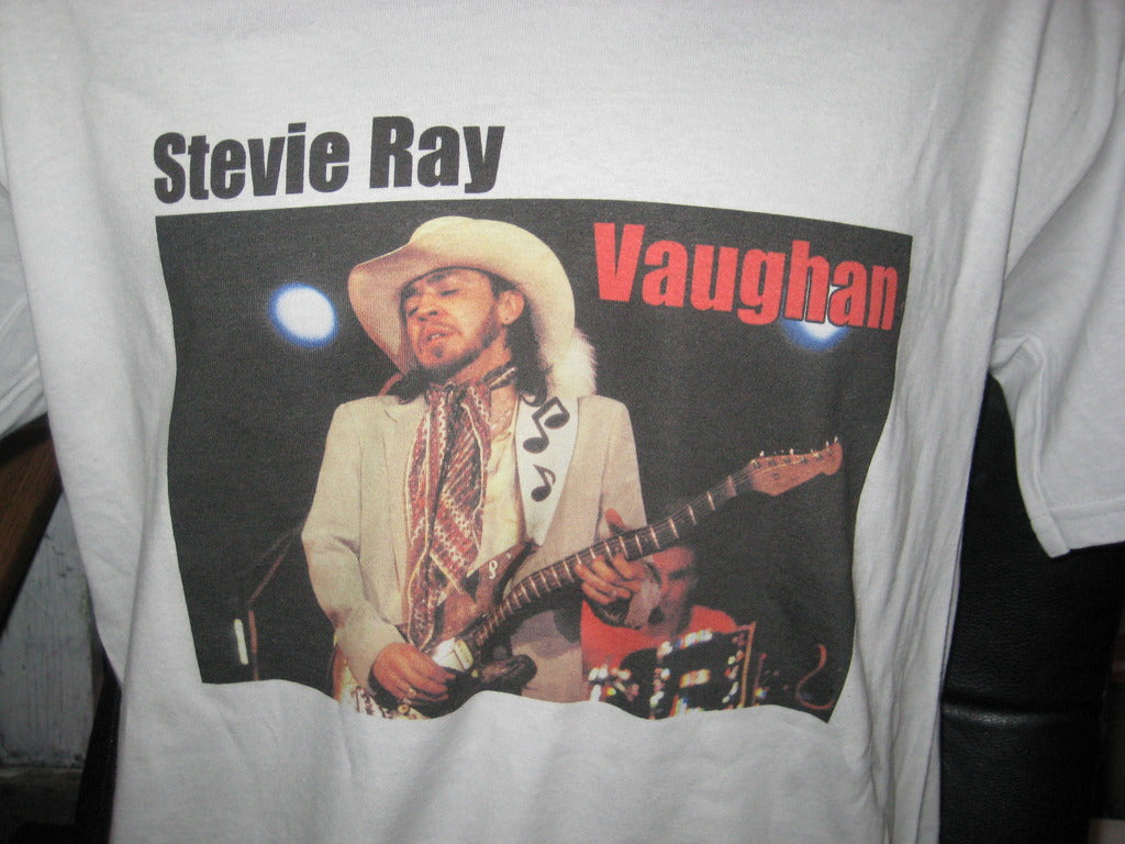 Stevie Ray Vaughan Music Note Guitar Strap Tshirt: Ice Grey Tshirt - TshirtNow.net - 2