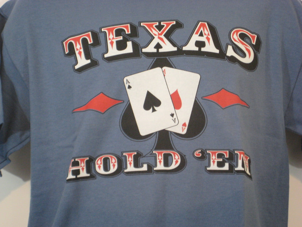 Texas Hold Em Tshirt: Blue Colored Tshirt - TshirtNow.net - 2