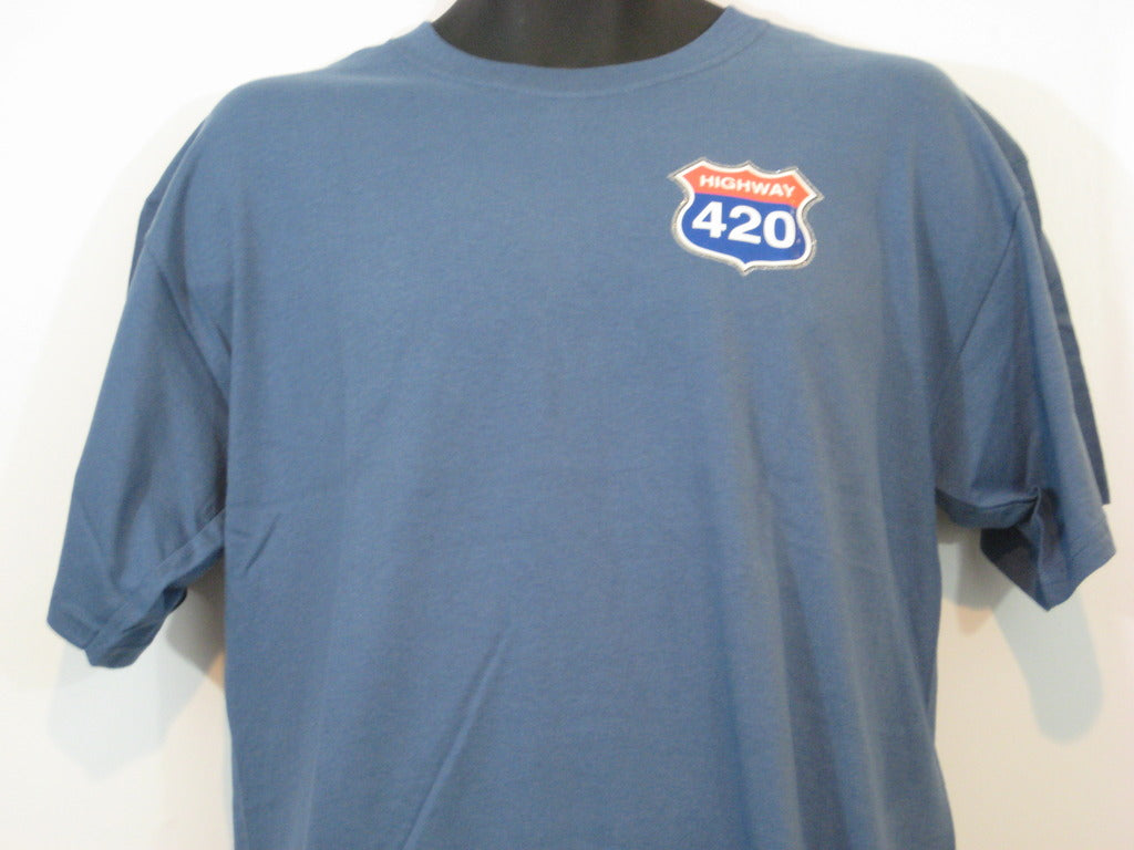 Highway 420 Tshirt: Blue Colored Tshirt - TshirtNow.net - 1