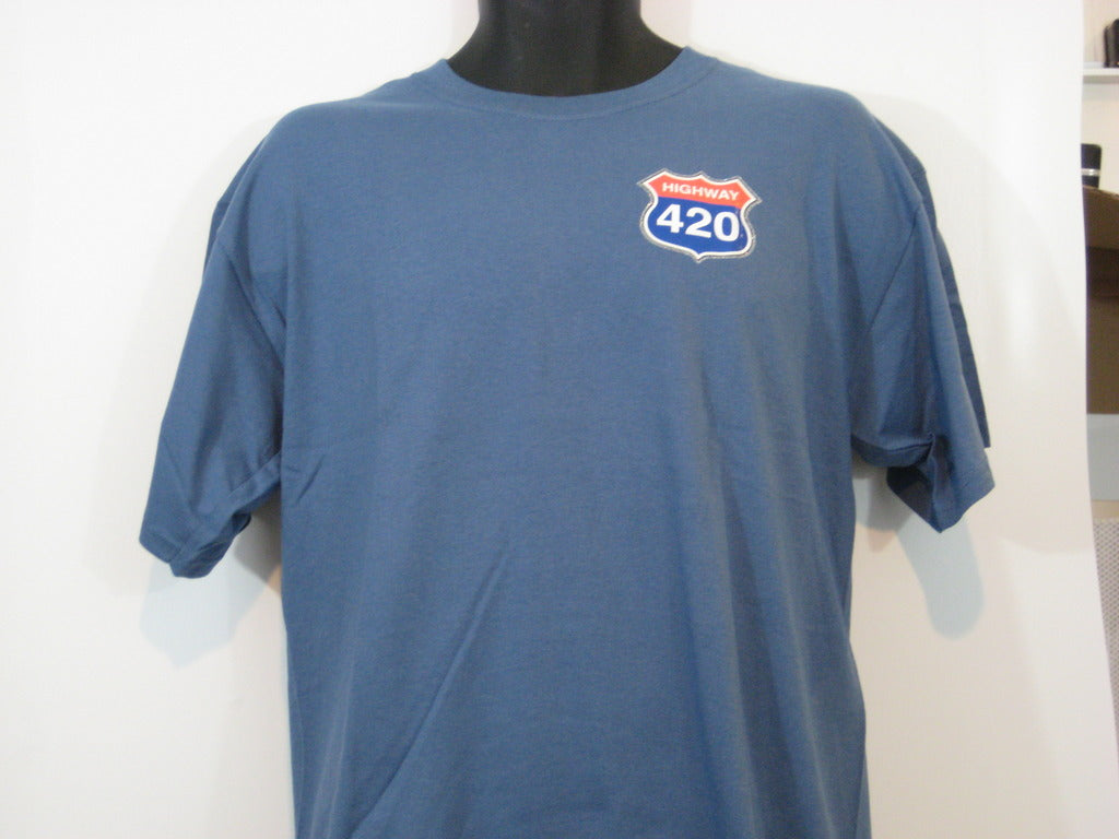 Highway 420 Tshirt: Blue Colored Tshirt - TshirtNow.net - 3