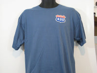 Thumbnail for Highway 420 Tshirt: Blue Colored Tshirt - TshirtNow.net - 3