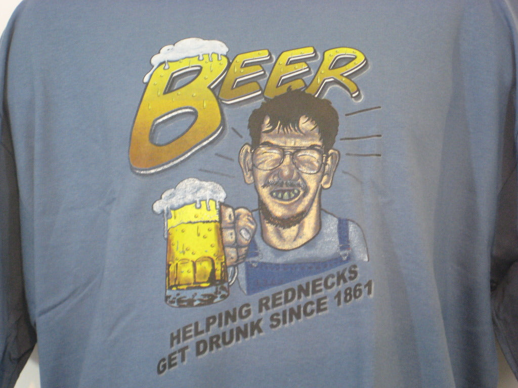 Beer...making Rednecks Drunk Tshirt: Blue Colored Tshirt - TshirtNow.net - 2