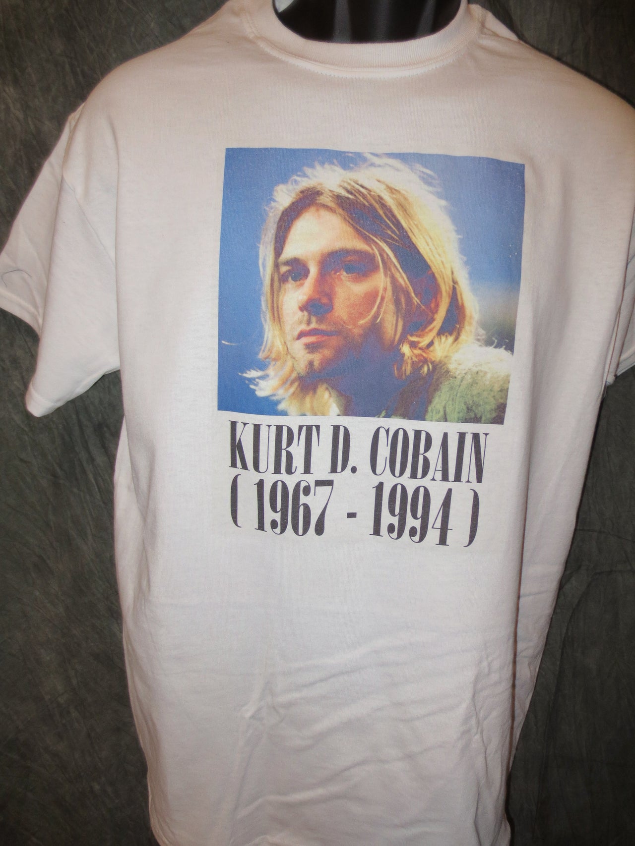 Nirvana Kurt Cobain Face Tshirt: White Tshirt - TshirtNow.net - 3