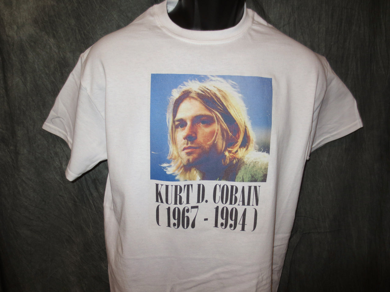 Nirvana Kurt Cobain Face Tshirt: White Tshirt - TshirtNow.net - 4