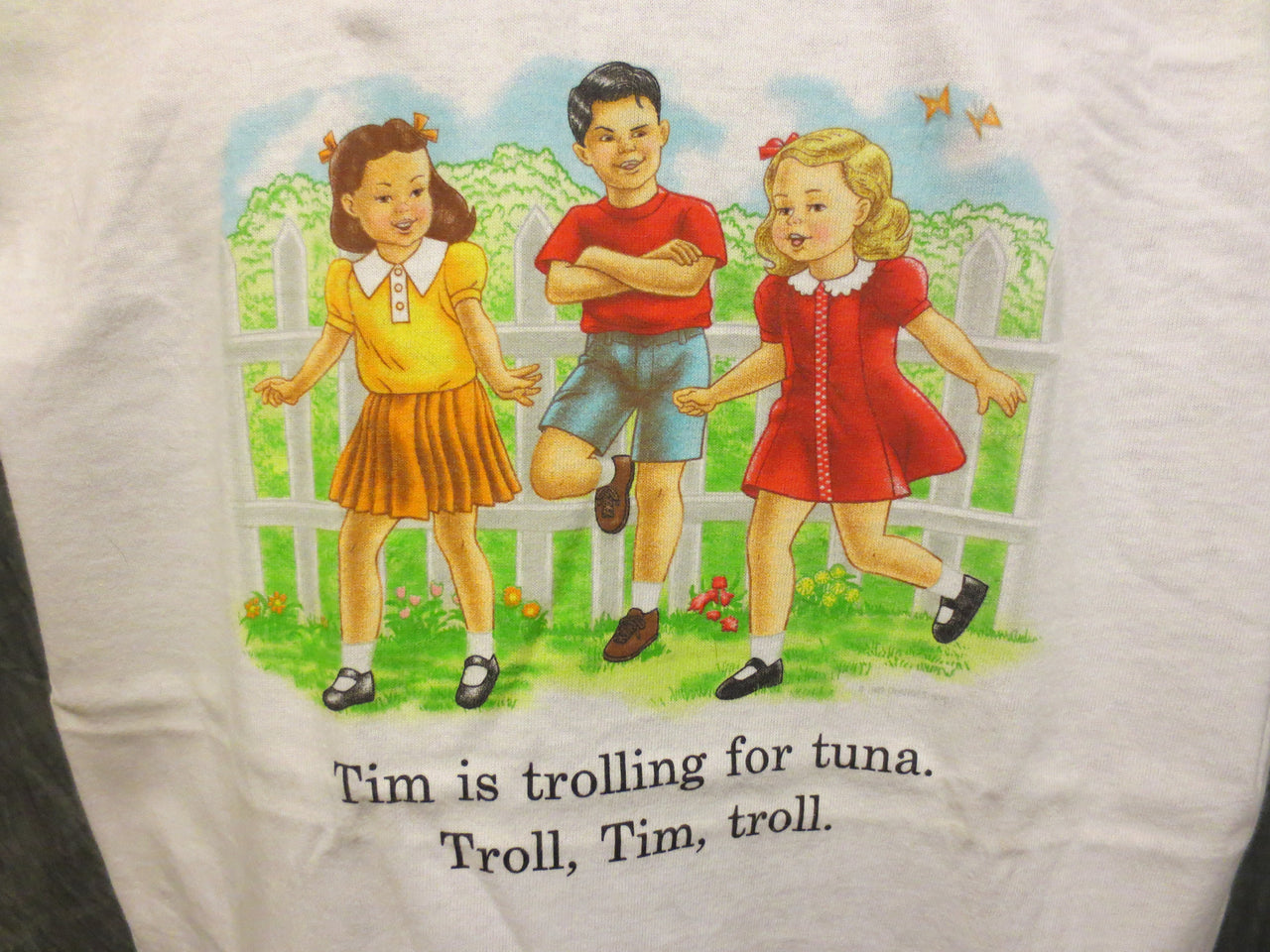 Childhood Tim is Trolling For Tuna. Troll, Tim, Troll. White Tshirt - TshirtNow.net - 2