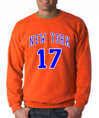Thumbnail for Linsanity New York Knicks Jeremy Lin - Orange Crewneck Sweatshirt - TshirtNow.net