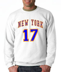 Thumbnail for New York Knicks Jeremy Lin - White Crewneck Sweatshirt - TshirtNow.net
