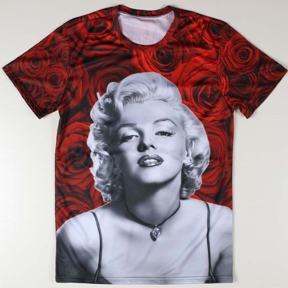 Marilyn Monroe Roses Allover 3D Print Tshirt - TshirtNow.net - 1
