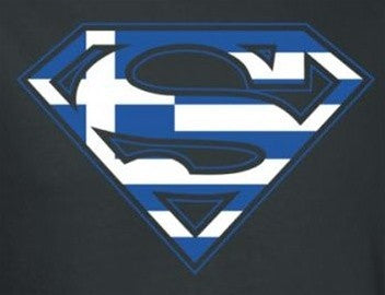Superman Greek Flag Logo Black Tshirt - TshirtNow.net