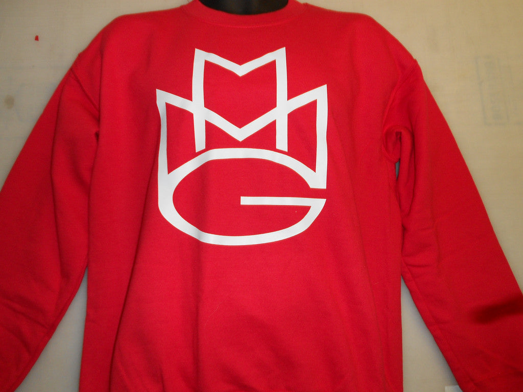 Maybach Music Crewneck Sweatshirt:Red with White Print - TshirtNow.net - 3