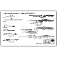 Thumbnail for Star Trek Enterprise Starship Models Blueprints Poster Silk Print Wall Art