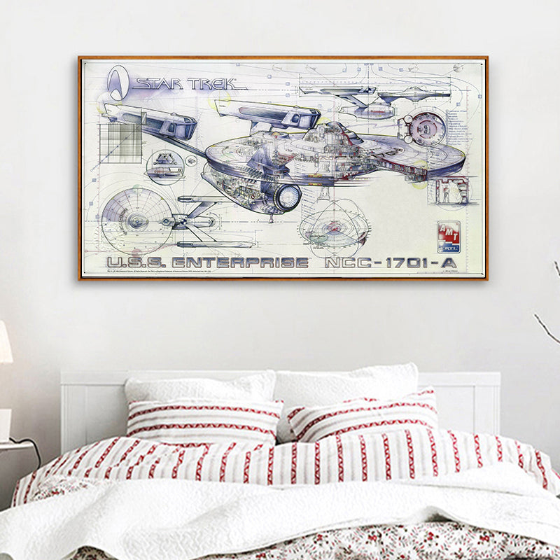 Star Trek Spaceship Blueprints Poster Silk Wall Art